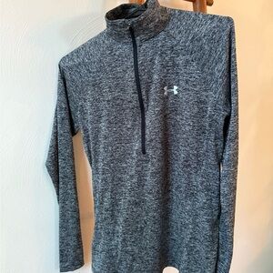 Under Armour Black & Gray Heathered Quarter-Zip Pullover